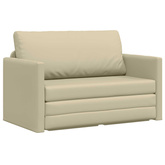 Sofa Bed Kremowy 124 x 71 x 78 cm Sztuczna skóra