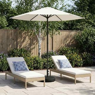 Parasol ogrodowy z podstawą 230 x 230 cm Poliester Prostokątny