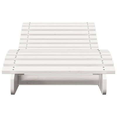 vidaXL Leżaki, 2 szt., białe, 205x60x31,5 cm, lite drewno sosnowe