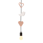 Trio hhh p lampa wisząca czarny 3x20W E27 iq kids różowy+biały