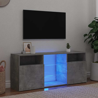 Szafka TV z oświetleniem LED, szarość betonu, 120x30x50 cm