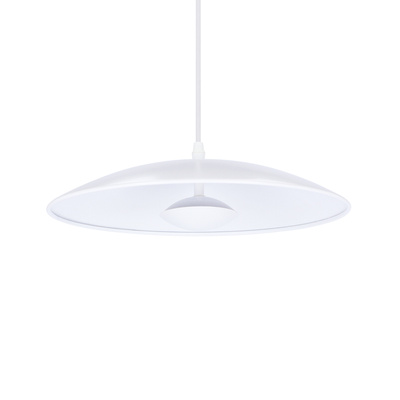 Lampa wisząca LUND 34 cm minimalistyczna – biały klosz talerz - skandynawska lampa nad stół LED