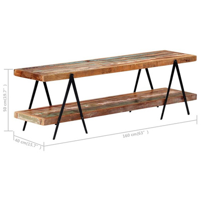 vidaXL Szafka pod TV, 160 x 40 x 50 cm, lite drewno z odzysku