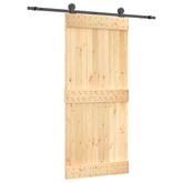Drzwi przesuwne Naturalny i czarny 90 x 210 cm