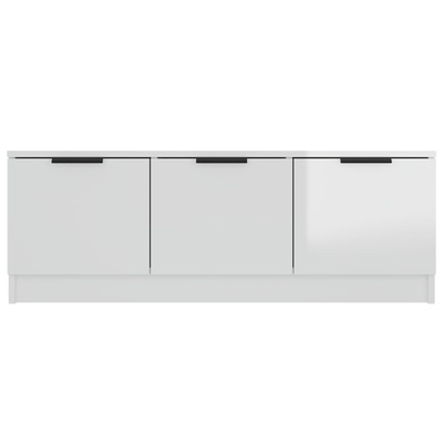 vidaXL Szafka pod TV, wysoki połysk, biała, 100x35x55 cm