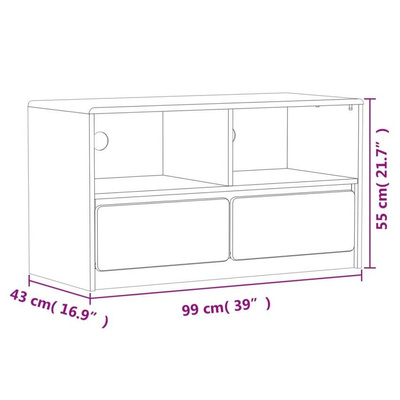 vidaXL Szafka pod TV SAUDA, kolor dębu, 99x43x55 cm, drewno sosnowe