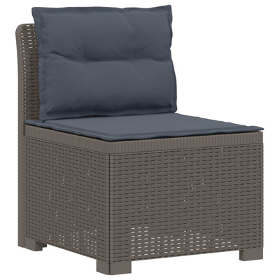 Sofa ogrodowa 3-osobowa z poduszkami w rattanowym wyglądzie