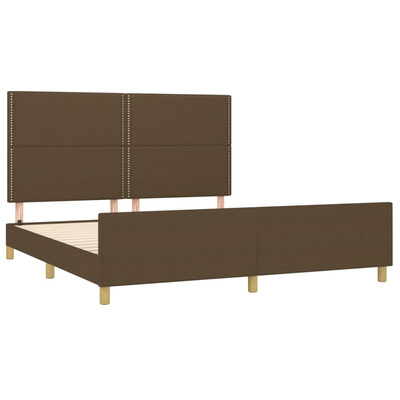 vidaXL Rama łóżka z zagłówkiem, ciemnobrązowa 180x200 cm obita tkaniną wariant 4