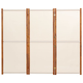 Parawan 3-panelowy, kremowy, 210 x 180 cm