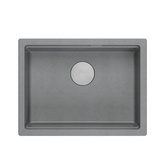 LOGAN 100 GraniteQ zlewozmywak silver stone 59,5x45,1x21,5 cm 1-komorowy podwieszany z syfonem manualnym stal szlachetna