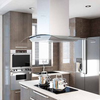 Okap kuchenny LED, wyspowy, stal nierdzewna, 90 cm, 756 m?/h