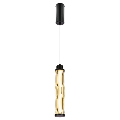 Lampa wisząca Corte szklana tuba czarny mat LED 10W 3000K do salonu