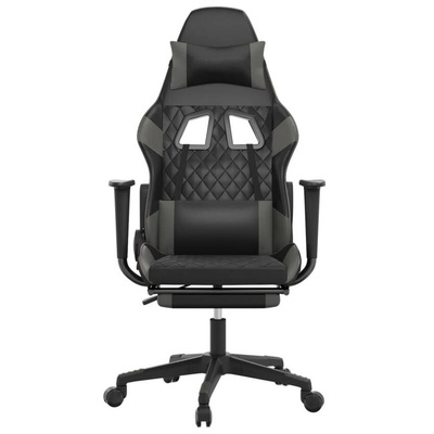 vidaXL Masujący fotel gamingowy z podnóżkiem, czarno-szary model standard