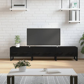 vidaXL Szafka pod TV, czarna, 150x36x30 cm, materiał drewnopochodny wariant 4