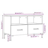vidaXL Szafka pod TV, biała, 80x36x50 cm, materiał drewnopochodny wariant 7
