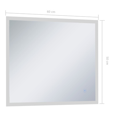 vidaXL Lustro łazienkowe z LED i czujnikiem dotykowym, 60x50 cm