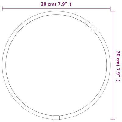vidaXL Lustro ścienne, czarne, Ø 20 cm, okrągłe