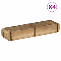 Taca 4 pcs Brązowy 57 x 15 x 9 cm Lite Drewno Recyklingowe