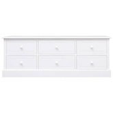 vidaXL Szafka pod TV, biała, 108x30x40 cm, drewno paulownia