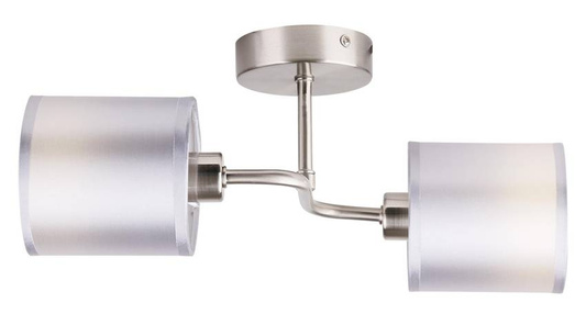 Kinkiet podwójny satyna nikiel tkany abażur 2x40W Sax Candellux 22-70678
