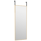 vidaXL Lustro na drzwi, złote, 30x80 cm, szkło i aluminium