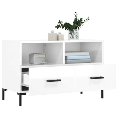 vidaXL Szafka pod TV, biała, wysoki połysk, 80x36x50 cm model standard