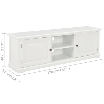 vidaXL Szafka pod TV, biała, 120 x 30 x 40 cm, drewniana