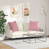 Poduszki na sofę 2 pcs Różowy 80 x 80 cm Tkanina sztruksowa