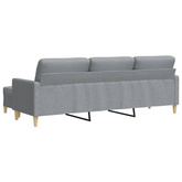3-osobowa sofa z podnóżkiem, jasnoszary, 210 cm, tkaniną
