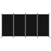 Parawan 4-panelowy, czarny, 346x180 cm, tkanina