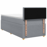 Łóżko kontynentalne z materacem jasnoszary 90 x 200 cm tkanina
