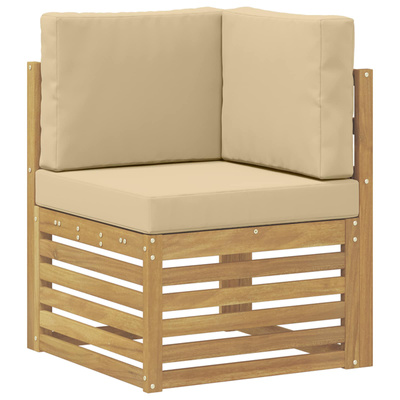 Zestaw sof na zewnątrz 10 szt. Biały i beżowy Poliester