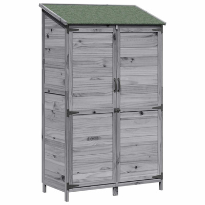 Shed ogrodowy Szary 106,5 x 56 x 176 cm Drewno Świerkowe