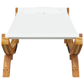 vidaXL Leżak, 100x188,5x44 cm, lite gięte drewno, kremowy