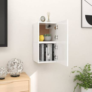 vidaXL Wiszące szafki telewizyjne, 2 szt., białe, 30,5x30x30 cm
