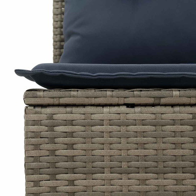 8-cz. zestaw mebli ogrodowych z poduszkami, szary, polirattan