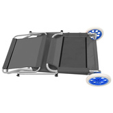 vidaXL Składany leżak z zadaszeniem i kółkami, stal, szary