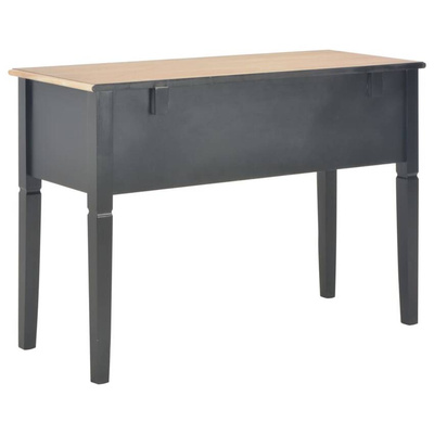 vidaXL Biurko, czarne, 109,5x45x77,5 cm, drewniane