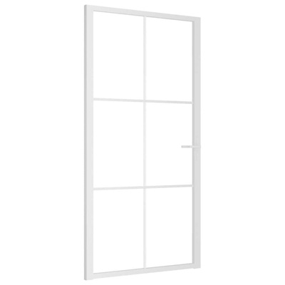 vidaXL Drzwi wewnętrzne, 102,5x201,5 cm, białe, szkło ESG i aluminium