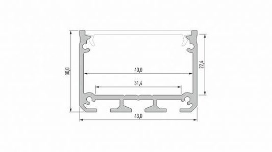Profil LED LUMINES typ ILEDO srebrny anodowany 1 m