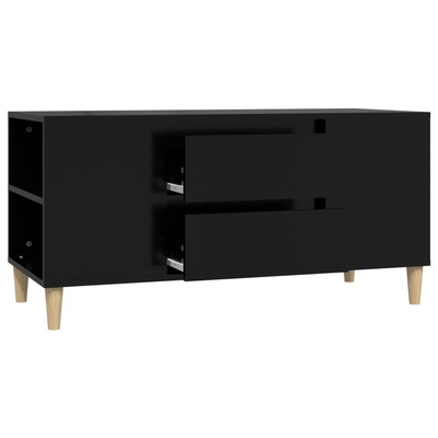 vidaXL Szafka pod TV, czarna, 102x44,5x50 cm, materiał drewnopochodny