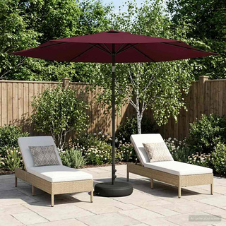Parasol ogrodowy z podstawą 300 x 300 cm Poliester Prostokątny