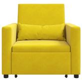 Rozkładana sofa jednoosobowa Żółty Aksamit