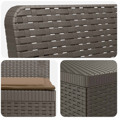5-osobowa sofa ogrodowa z poduszkami w stylu rattanowym PP