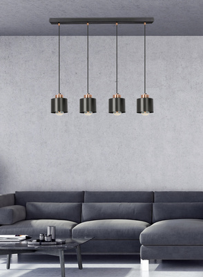 Lampa wisząca Olena czarna 4-punktowa metalowa nad stół do jadalni