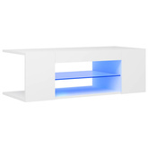 vidaXL Szafka pod TV z oświetleniem LED, biała, 90x39x30 cm