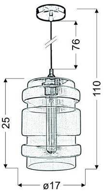 Lampa wisząca szklana bezbarwna + żarówka E27 60W Decorado Candellux 31-36674
