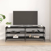 vidaXL Szafka pod TV, czarna, 140x30x50 cm, materiał drewnopochodny