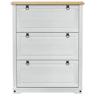 Szafka na buty z szufladą z półką Corona Biały 99 x 32 x 122 cm