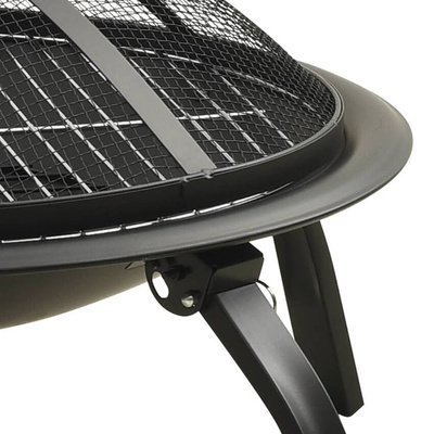 vidaXL Palenisko i grill 2-w-1, z pogrzebaczem, 56x56x49 cm, stal model standard